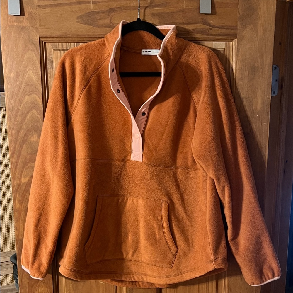 Sonoma Warm Orange Fleece Pullover